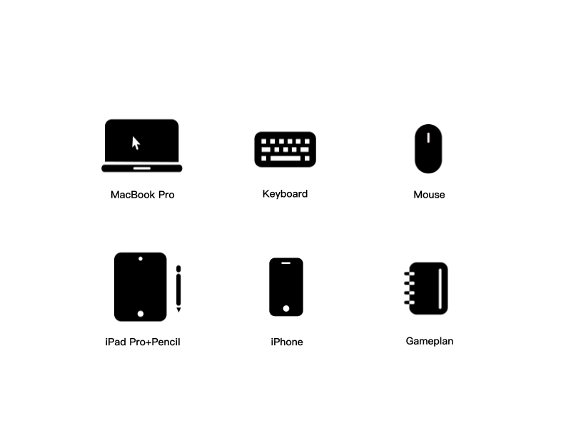 Designer's tool 2 / icons(fills) / animation animation designer gameplan icon ipad pro iphone keyboard macbook pro mouse pencil
