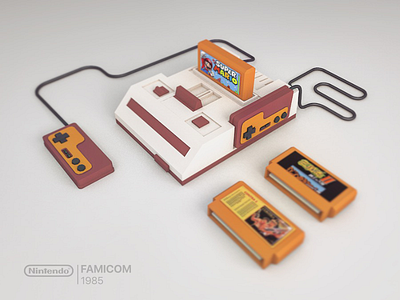 Famicom c4d famicom fc games low poly nintendo