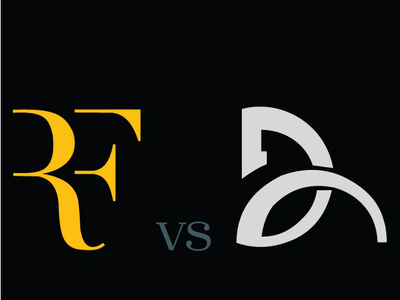 Roger Federer vs Novak Djokovic branding design illustration minimal typography vector