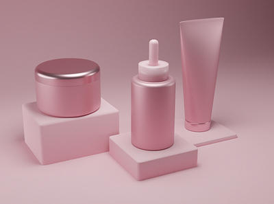 3D Cosmetics | Blender 3d blender blender3d cosmetics pink skincare