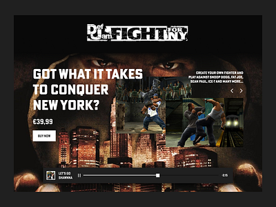 Experiment | Def Jam Fight For NY black dark dark colors design desktop ecommerce figma game music new york webdesign website white