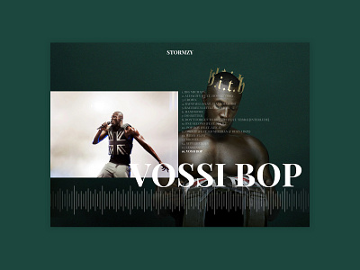 Experiment | Stormzy - Heavy Is The Head clean dark digital hiphop minimal music music player webdesign