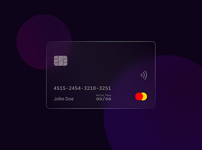 Glass morphism Mastercard ui