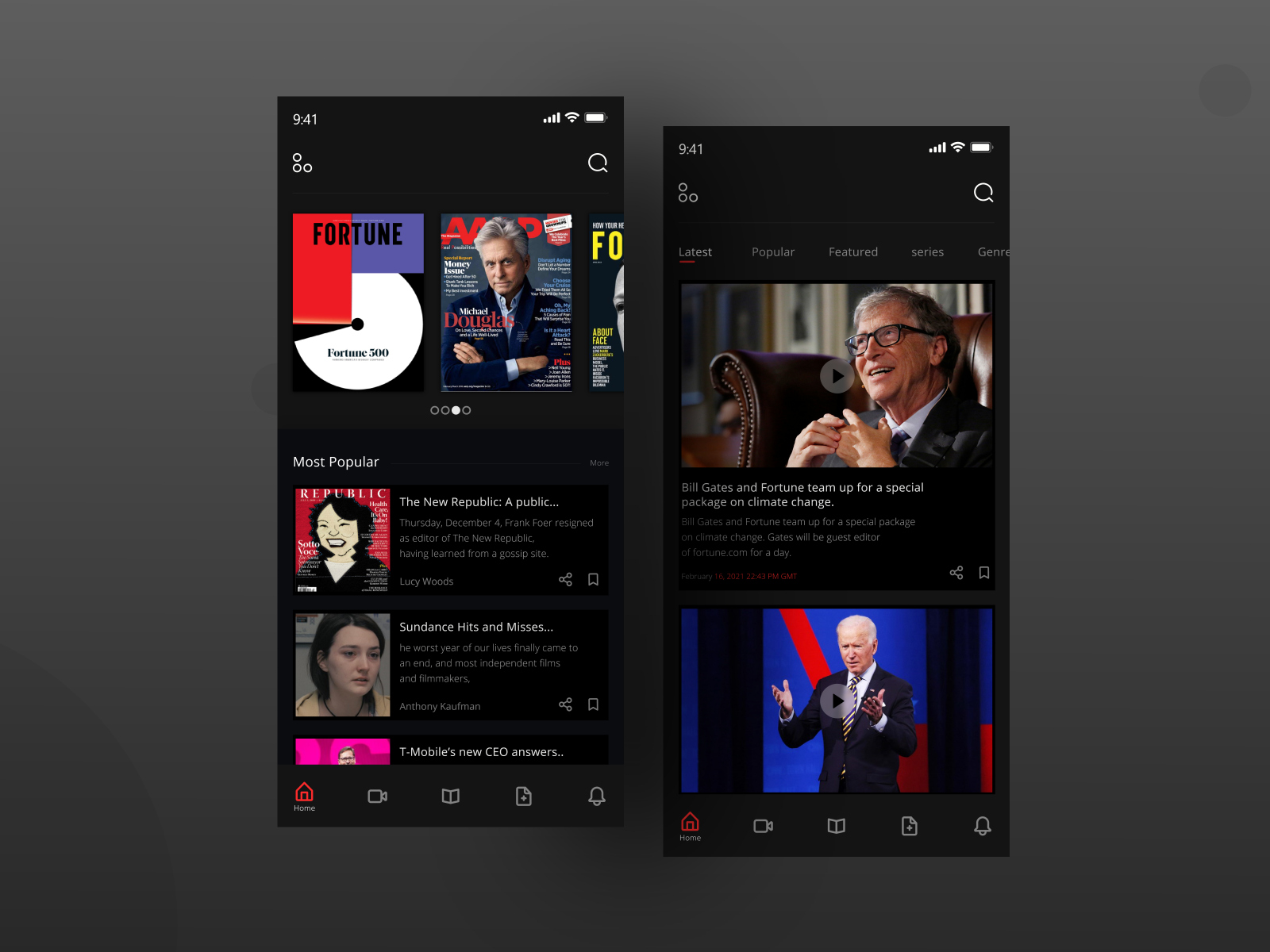 Magazine App UI by Ilyas doodler on Dribbble