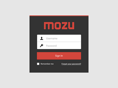 Mozu Signin flat form forms login signin ui