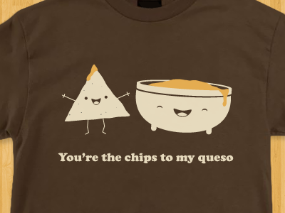 Chips and Queso chips food illustration print queso shirt t shirt tee