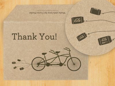 Tandem Bike archer bicycle bike card coke coke zero tandem thank you wedding