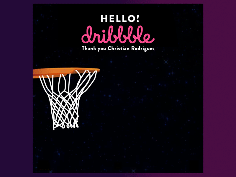 Hello Dribbble animation 2d basketball debut design hello dribble illustration motion graphic