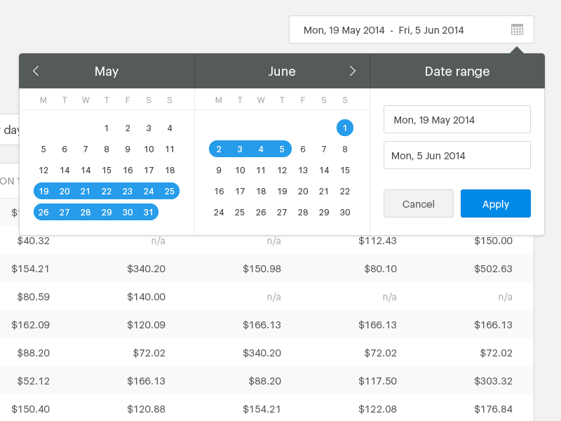 Date Range Selector By Amiria Paterson For Vend On Dribbble