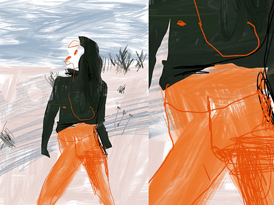 Pantyhose abstract clean drawing girl illustration illustrator minimal procreate simple