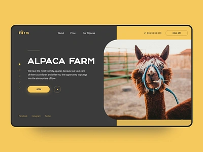 Alpaca farm alpaca animal design figma landing minimal typography ui ux web web design website