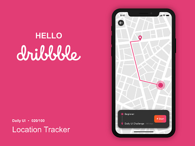 Hello Dribble! / Daily UI 020 Location Tracker dailyui100 hello dribbble location tracker map