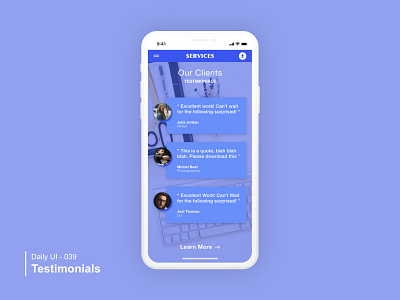 Daily UI 039 Testimonials