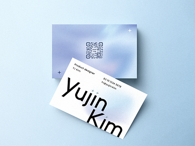 YJ: Business Card 2.0 branding business business card card gradient graphic design introduction paper personal branding qr qr code typo typography