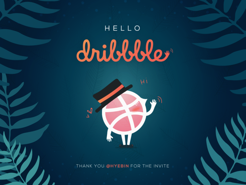 [#1] Hello, dribbble! app debut design hello hello dribbble illustration interaction mobile ui ux vector web
