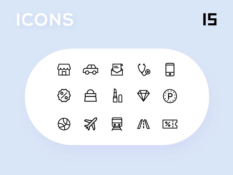 [#2] Modern Style Icons - 15 animation app black design flat gui hello icon icons illustration interaction kit line icon mobile modern ui ux vector