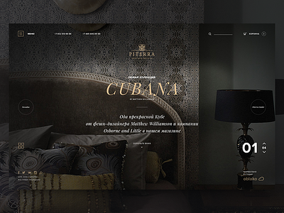 Piterra clean dark design fullscreengrid gold mainpage screen shot store ui uiux webdesign
