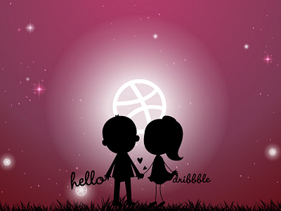 Hello Dribbble debutshot design firstshot illustration new vector welcome shot