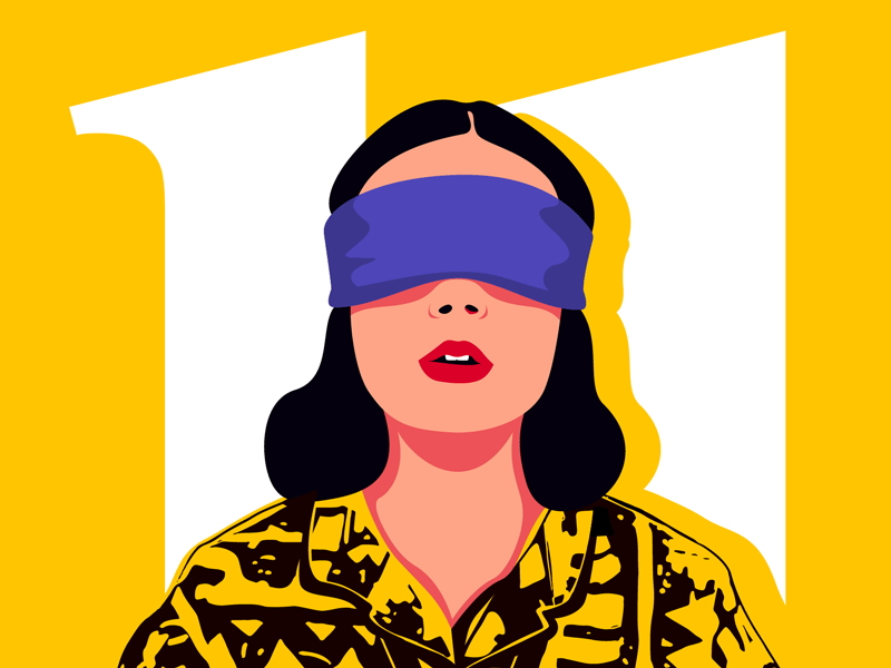 Eleven 11 design eleven fireart studio focus girl illustration kid meditation netflix number portrait stranger things tvseries vector woman yellow