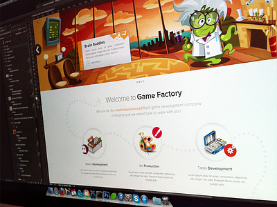 Game Factory banner hero icon landing page proxima nova vector