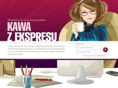 Coffee Store (updated) coffee store drink illustration webdesign woman