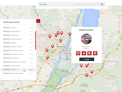 Google maps app for carwash company Ehrle app carwash geolocation google maps search ui ux web web design