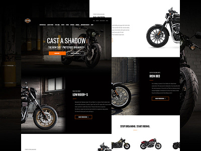 Harley Davidson page concept design flat landing layout minimal page ui user interface ux webdesign website