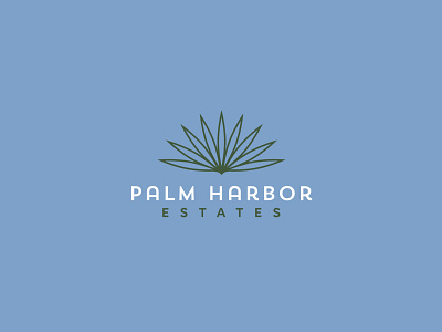 Quick logo for Palm Harbor Estates blue branding green logo logomark logotype