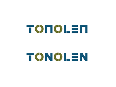 Tonolen Wordmark blue green lettering wordmark