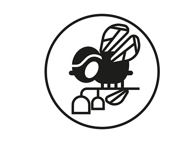 Bee logo ai botanical folk geometrical illustration logo midcentury vector