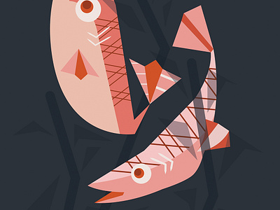 Trout design illustration vector