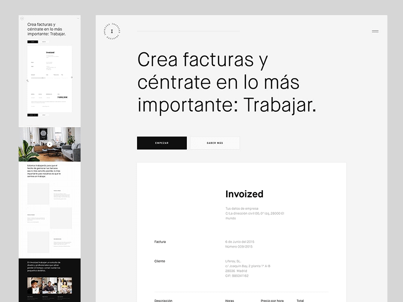 Invoized — Initial Design brand clean grid layout simple ui webdesign