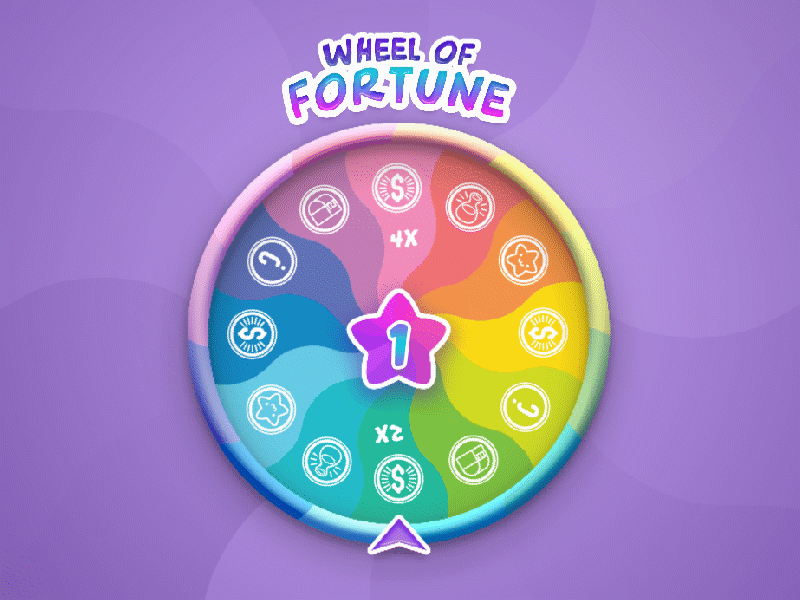 Wheel Of Fortune animation colorful design fortune game gif kids rainbow spin wheel