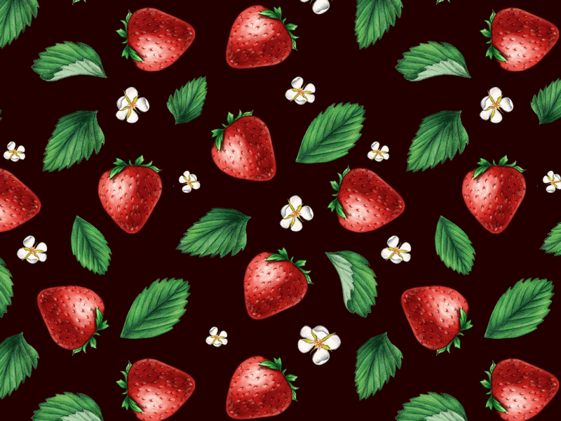 strawberry pattern gif illustration leaf pattern strawberry