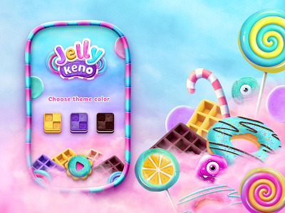 Game design candy casino clouds cookie game game design illustration jelly keno sweets theme