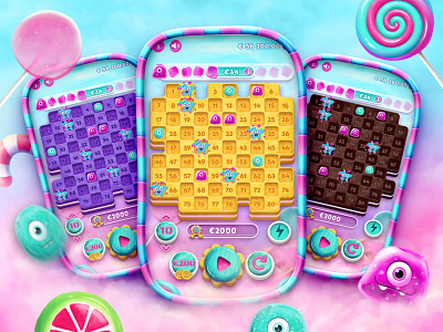 Game design candy casino clouds cute game game design illustration jelly keno mobile sweets