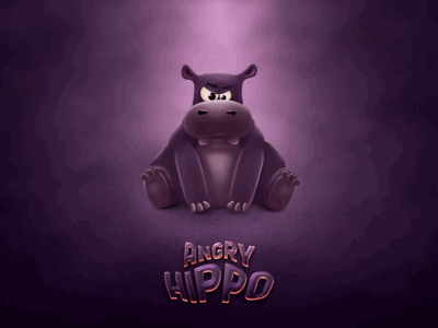 Angry hippo angry animal animation character dark gif hippo illustration kids