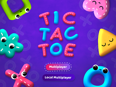 TicTacToe minigame cute illustration kids minigame tic tac toe