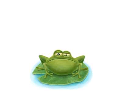 Frog animal animation character fly forg gif illustration kids water lily