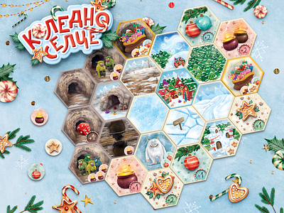 Christmas Village Board Game tiles