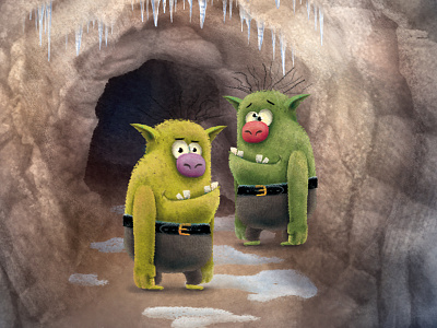 The North Trolls board game cave character christmas illustration kids monster trolls winter