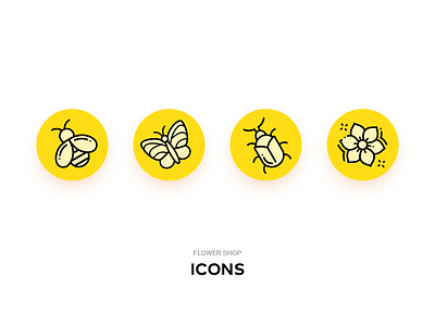Flower shop icons bee beetle butterfly eshop flower icon icon design icons insect shop