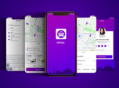 Gride - Get a taxi instantly gride mobile mobile app design mobile ui mobile uiux mobile ux order taxi app ride sharing taxi taxi app taxi booking app taxi driver uxui