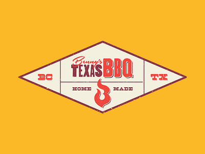 Benny's Texas BBQ Logo – Tertiary Badge branding design flat icon identity illustration illustrator logo type typography vector