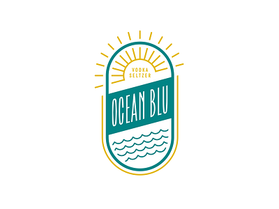 Ocean Blu Vodka Soda Logo – Option 3 beverages branding design flat icon identity illustration illustrator lettering logo minimal retail type typography vector