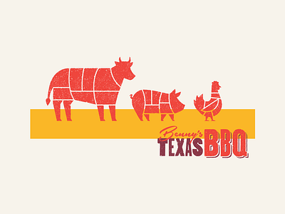 Benny's Texas BBQ – Illustrations animals bbq branding design flat icon identity illustration illustrator lettering logo retail type typography vector