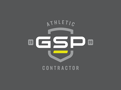GSP Logo – Primary athletic branding contractor design flat icon identity illustrator logo minimal trades type typography vector