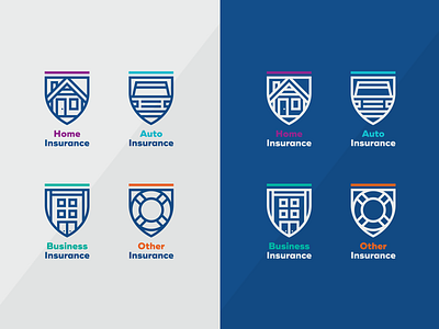 Moore Insurance Category Icons branding broker design flat icon identity illustration illustrator insurance minimal retail vector