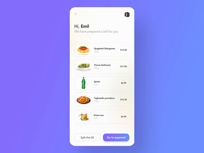 Split the bill adding animation app bill drag and drop face id food friends ios minimal mobile money payment product design sharing smooth split ui user interface ux