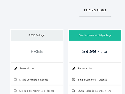 MIA Pricing Plans bootstrap html pricing tables